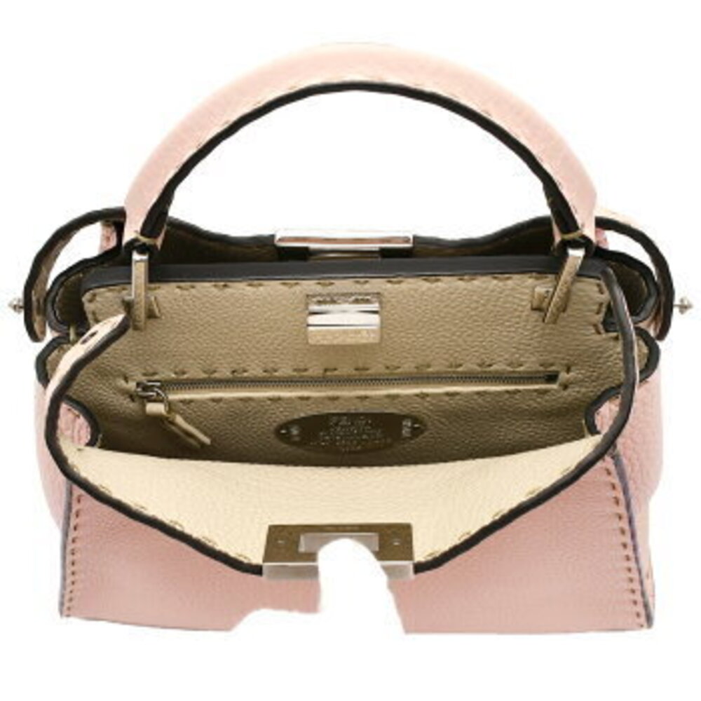 Fendi shoulder Essential pink leather Selleria handbag Peekaboo - Picture 6 of 6